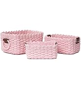 QingtuHome Small baskets for Organizing,Cute woven Storage basket with recycled paper rope for Sh...
