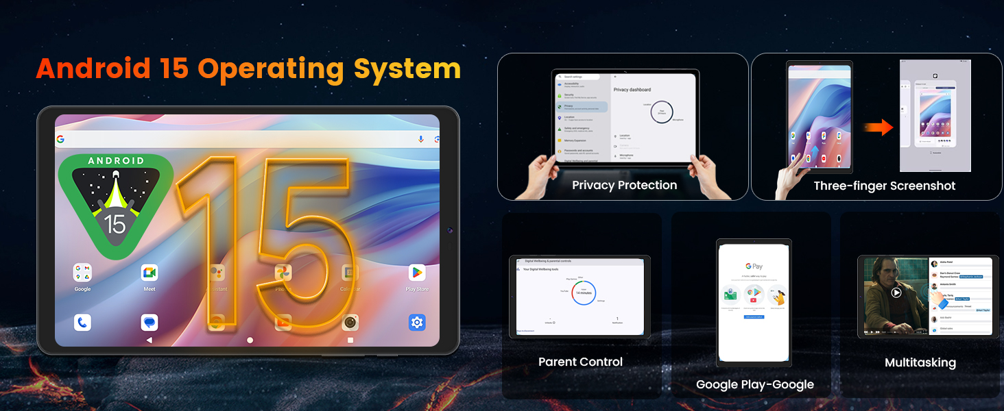 android 15 tablet 8 inch 64GB