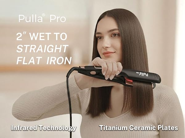 ceramic 2" wide hair straightener flat iron
