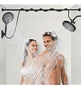 Nuodan Dual Shower Head for Couples, 7.5" Large Handheld Shower with 6" Rain Showerhead Double Se...
