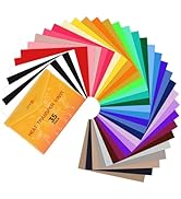 HTVRONT Heat Transfer Vinyl HTV - 35 Pack 12"x10" with 30 Colors, Premium Iron On Vinyl for T-Shi...
