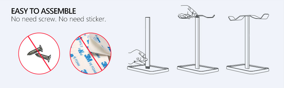 easy to assemble headphones stand