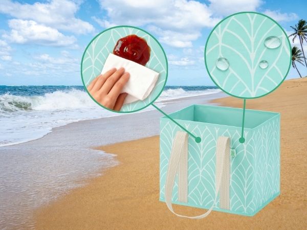 Reusable grocery bags that are water-resistant and easy to clean.