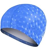 Ewanda store Solid Color Waterproof Swim Caps with PU Coat for Long Hair Swimming Cap Bathing Hat...
