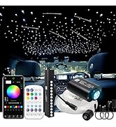 AKEPO 6W Mini Size RGBW Twinkle+White Meteor+Music Sync APP Fiber Optic Lights Kit, Shooting Star...