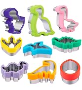Dinosaur Cookie Cutters 9 Set, Nifogo Stainless Steel Shaped Cookie Candy Food Cutters Molds for ...