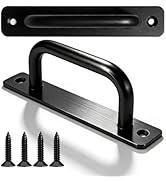 kuugude Matte Black Barn Door Handles, 2 Pack Heavy Duty Aluminum Alloy Pull Handles, 5 Inch Hole...