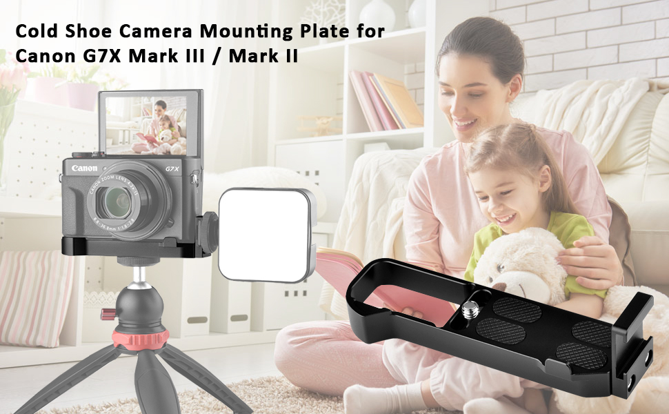 Cold Shoe Camera Plate for Canon G7X Mark III / Mark II