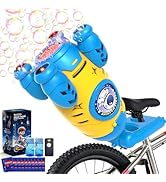 Bubble Gun for Kids, Automatic Rocket Bubble Machine, Handheld & Bicycle Use, Rechargeable Bubble...