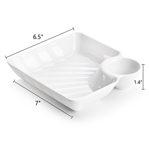 Plastic Dumpling Plates with Sauce Compartment