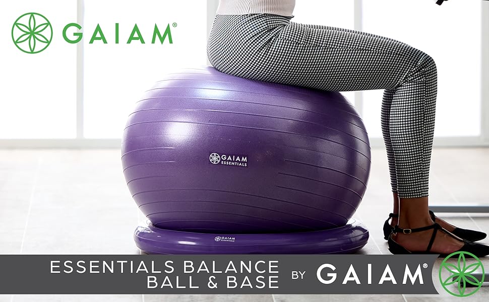 Gaiam Essentials Balance Ball & Base Kit
