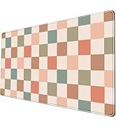 Boho Checker Large Mouse Pad Xl-31.5x15.7in-Desk Mousepad-Extended Aesthetic Keyboard Mouse Pad-f...