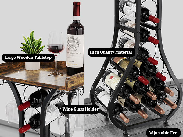 freestanding floor bar wine rack