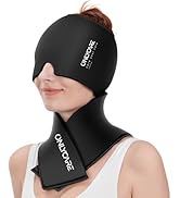 ONLYCARE Migraine Relief Cap and Neck Ice Pack Wrap Gel Set, Upgrade Headache Relief Cap and Shou...