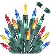 Toodour Multicolor Christmas Lights, 12.5ft 50 Count Incandescent Christmas String Lights, UL Cer...