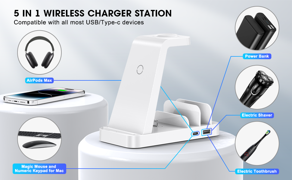 2026 Upgraded 5 in 1 Wireless Charger