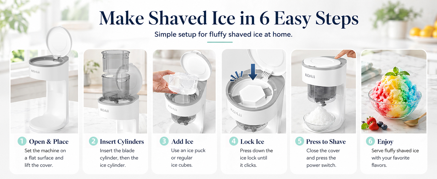 How to Use KOAii Shaved Ice Machine in 6 Easy Steps