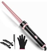 Santiway Tapered Curling Wand 0.5-1 Inch Curling Iron Professional Ceramic Hair Curler Wand with ...