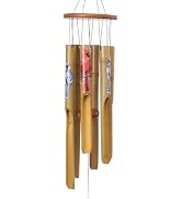 Afirst Bamboo Wind Chimes, 38" Cardinals Wooden Windchimes for Outdoor Valentine's Day Gift Handc...