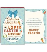 hvdler Grandson Happy Easter Card, Heartfelt Easter Card for Grandson, Boys Easter Gift from Gran...
