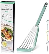 Nonstick Fish Spatula,Maywe Tanso Thin Slotted Spatulas Turner Silicone Fish Spatulas for Nonstic...