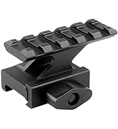 Miaozhun 5 Slots Picatinny Riser Mount, Lightweight Picatinny/Weaver Rail Riser for Red dot, Flas...