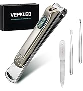 Nail Clippers for Men, Vepkuso Toenail Clippers for Thinck Nails Professional Fingernail Clippers...