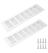 Antrader Aluminum Louvered Ventilation Grille Air Vent,300 x 80mm,2Pcs | Rectangle Metal Louvered...
