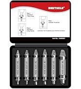 NORTOOLS Damaged Screw Extractor Set,6pcs Stripped Screws Nuts Bolts for Removing Rusted and Dama...