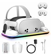 Charging Dock Compatible with Meta Oculus Quest 3/3S, VR Headset Controller Accessories, Charging...