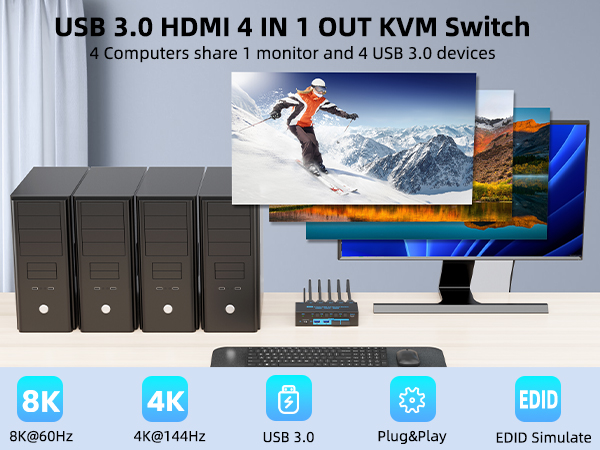 kvm switch 4 computers
