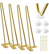 SMARTSTANDARD 16 Inch Hairpin Furniture Legs, 3/8'' Rods Metal Home DIY Projects for Nightstand, ...