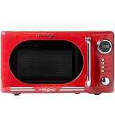 Nostalgia Retro Compact Countertop Microwave Oven - 0.7 Cu. Ft. - 700-Watts with LED Digital Disp...