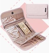 BELALIFE Travel Jewelry Organizer Case, Foldable Jewelry Storage Roll for Earrings, Necklaces, Ri...