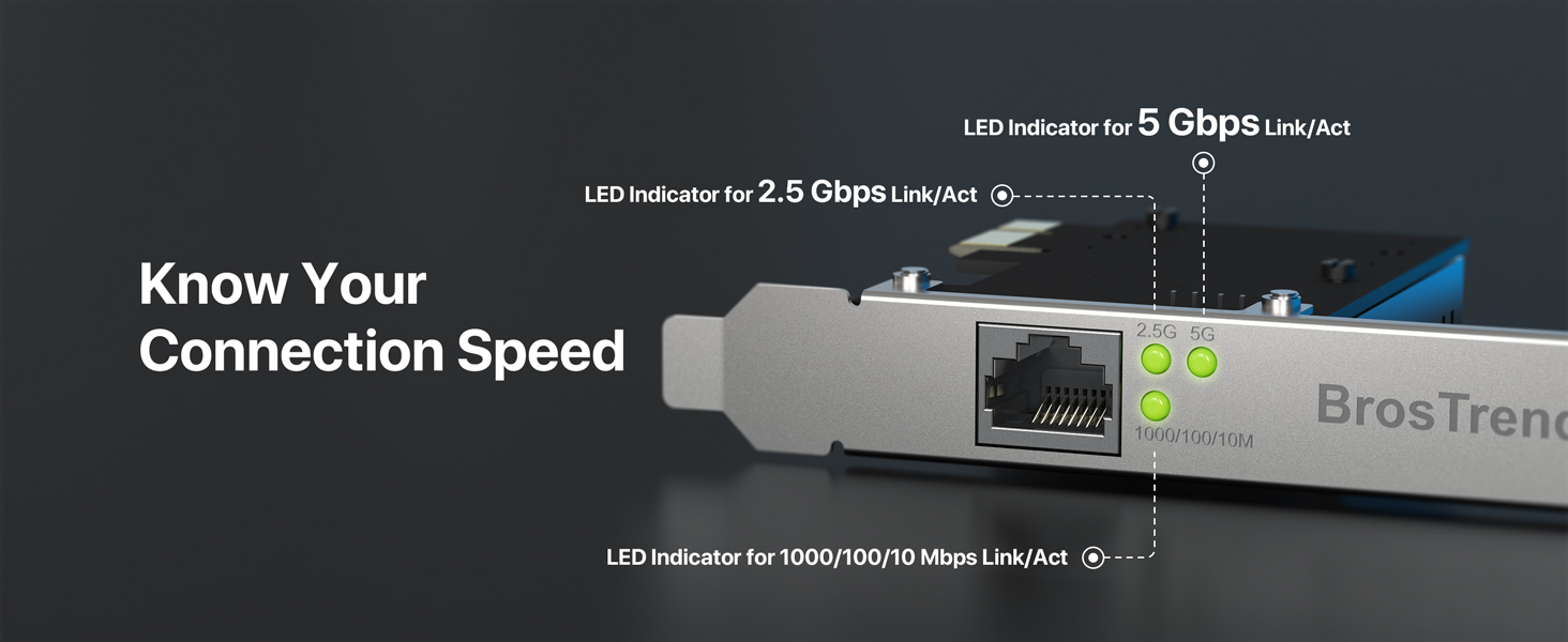 5Gb PCIe Network Card with LED Indicators Lets You Know Your Connection Speed