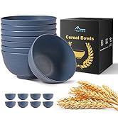 HOTEC Unbreakable Wheat Straw Cereal Bowls - Microwave & Dishwasher Safe Soup and Salad Bowls, Se...