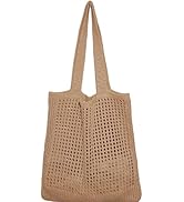 WantGor Crochet Bags, Beach Mesh Tote Bag Womens Shoulder Shopping Handbag Casual Travel Totes Ba...