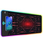 ToLuLu RGB Gaming Wireless Charging Mouse Pad, 5/7.5/10/15W 10 Light Modes LED Mouse Pad Computer...
