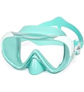 Kids Swim Mask 180° Snorkel Diving Mask, Anti-Fog Child Swim Goggles with Nose Cover No-Leak Swim...