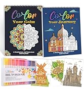 Adult Coloring Book for Women, 30 Unique Designs with 36 Tip Markers Set, Perfect for Relaxation,...
