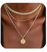 Layered Gold Silver Necklace for Women Non Tarnish,Dainty Choker Statement Chunky Necklace Stack ...