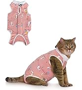 ANWA Cat Recovery Suit - Breathable Cat Surgery Recovery Suit Female, Cat Spay Recovery Suit Fema...