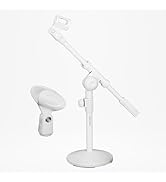 5Core Mic Stand Desk Adjustable Extendable Boom Arm Table Microphone Holder w Round Base Anti Sli...