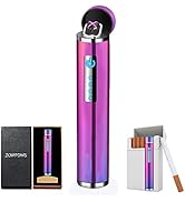Electronic Lighter, USB Rechargeable Lighter, Cylindrical Strip Flameless Windproof Electric Arc ...