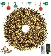 50FT 1000 LED Christmas Cluster Lights, Firecracker String Lights with Remote & 8 Modes & Timer, ...