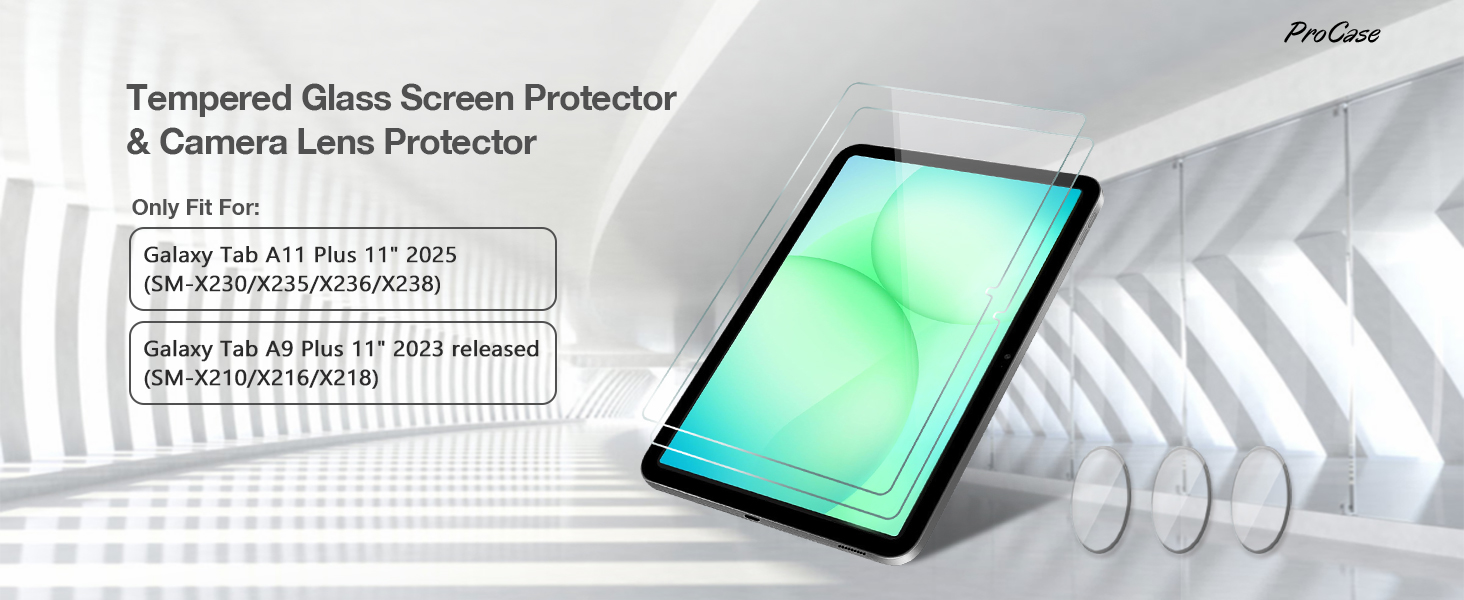 Screen Protector for Galaxy Tab A11+ / A9+ 5G 11" with Camera Lens Protector