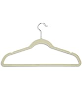 Honey-Can-Do HNG-01051 Ultra Thin Non-Slip Velvet Hangers, 20-Pack, Ivory