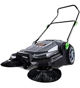 VEVOR Walk-Behind Hand Push Floor Sweeper, 25.6" Sweeping Width Floor Sweeper Manual Non-Electric...