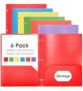 Folders with Pockets 6 Pack Rainbow Colors