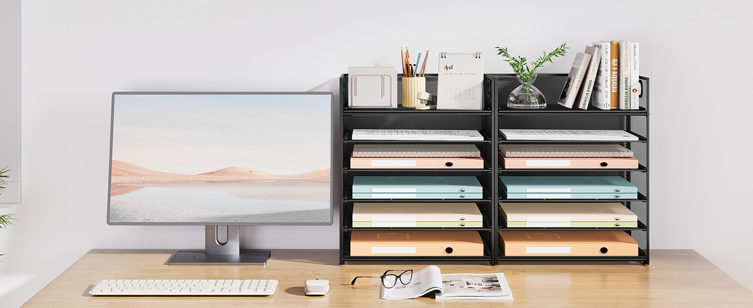 2-Pack desk paper tray organizer